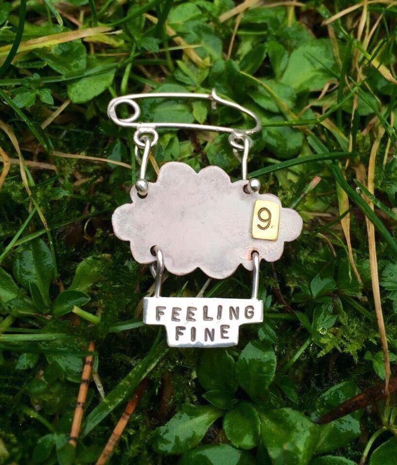Brooch - BR03 - Silver and mixed metal ‘feeling fine on cloud 9’ brooch