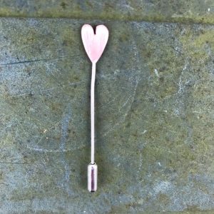 Pin P01 - Copper and silver heart pin